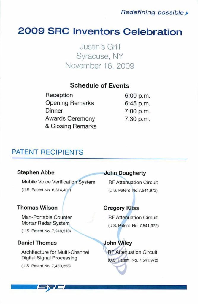 Inventors Celebration Program Front